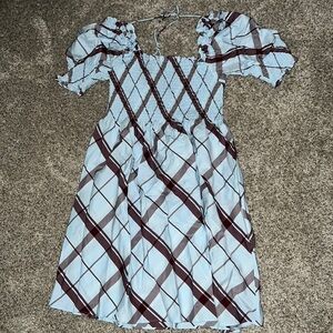 Hill House maroon and light blue Athena nap dress. Size xs.